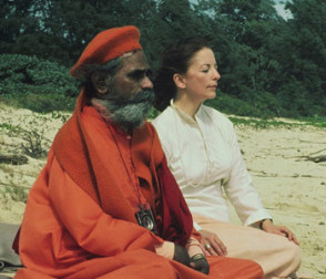 guru meditating and breathing with a student